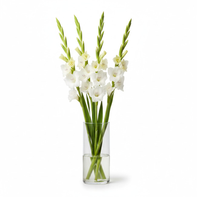**Gladiolo Blanco 70 cm | Pack de 5 Tallos de Cultivo Local**