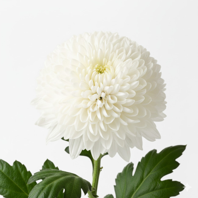 **Crisantemo Pin Pon Blanco (1 Tallo) | Flor Elegante para Todos los Santos** **Crisantemo Pin Pon Blanco (1 Tallo) | Flor Elegante para Todos los Santos**