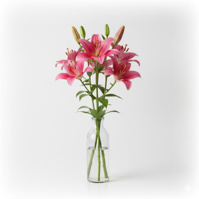 **Lilium Rosa (5 Tallos) | Elegancia Cultivada en Murcia y Chipiona**
