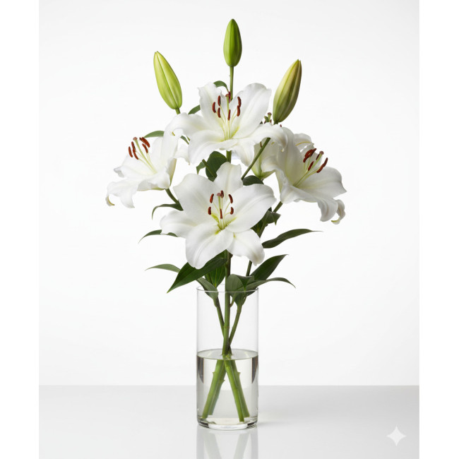 **Lilium Oriental Blanco (5 Tallos) | Flor Exclusiva y Elegante para Todos los Santos**