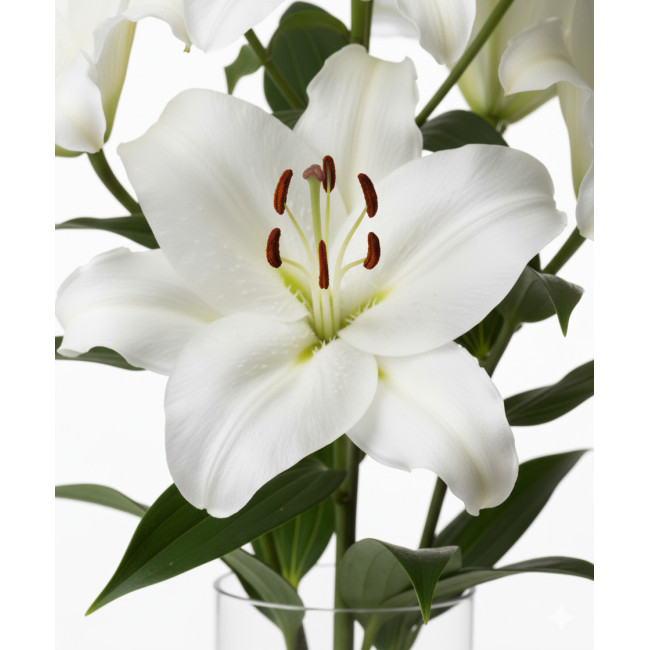 **Lilium Oriental Blanco (5 Tallos) | Flor Exclusiva y Elegante para Todos los Santos** **Lilium Oriental Blanco (5 Tallos) | Flor Exclusiva y Elegante para Todos los Santos**