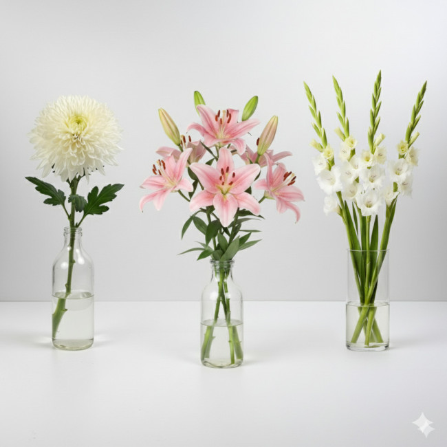 **Pack Crisantemo, Lilium Rosa y Gladiolo | Composición Elegante con +10% de Descuento**