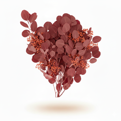 **Eucalipto Populus Rojo con Fruto | Decoración Navideña Cálida y Festiva**
