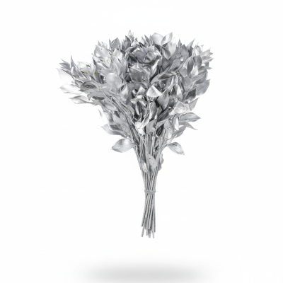 Ruscus Plata | Decoración Navideña Elegante y Brillante
