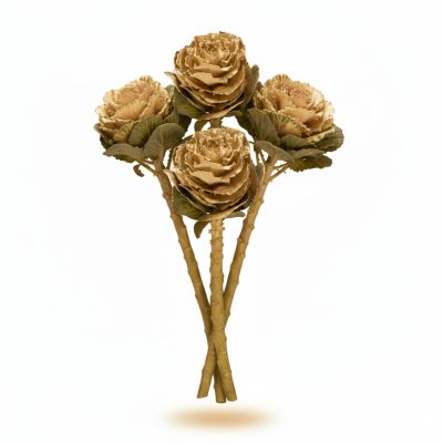 Brassica Oro | Flor Dorada para Decoración Navideña Elegante